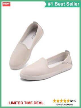 Genuine Leather Slip On Loafers Comfortable Walking Shoes Casual Flats